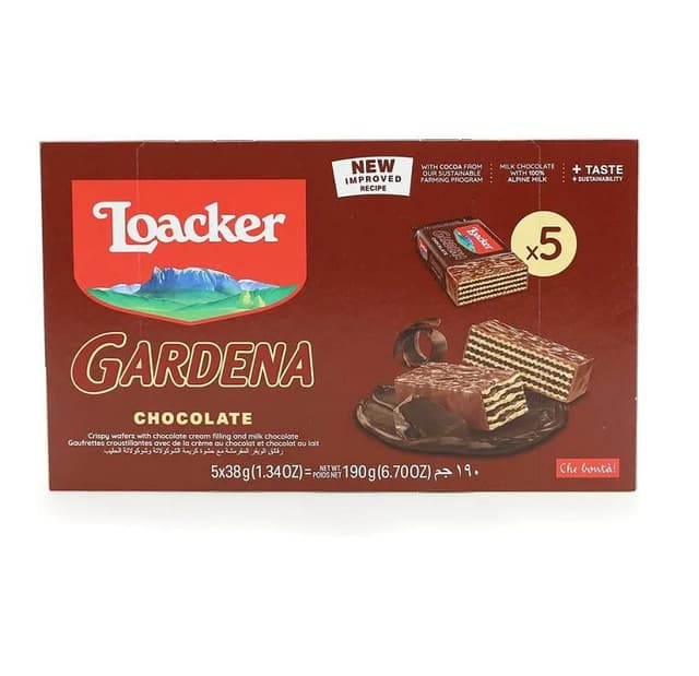 Loacker Chocolate Gardena, 4+1Pcs 38g