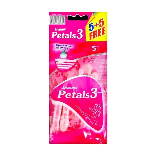Laser Petals 3 Razors With Aloe Vera Smooth Strip (5+5 Free) 10 Per Pack