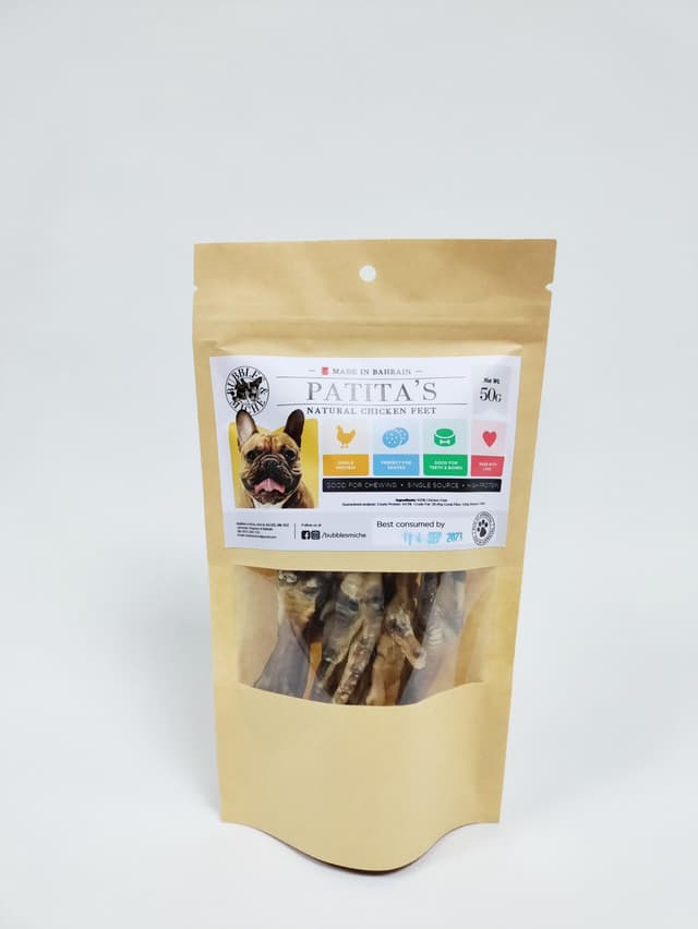 Bubbles & Miche Ptita's Chicken Feet Dog Treats, 50g