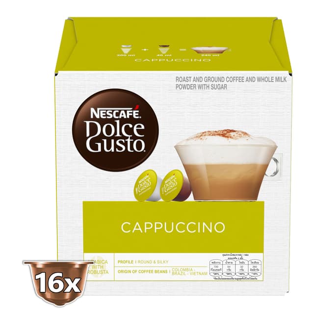 Nescafe Dolce Gusto Cappuccino Coffee, 16 Capsules