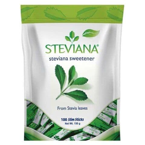 Steviana Sweetener 100 Slim Sticks, 150g