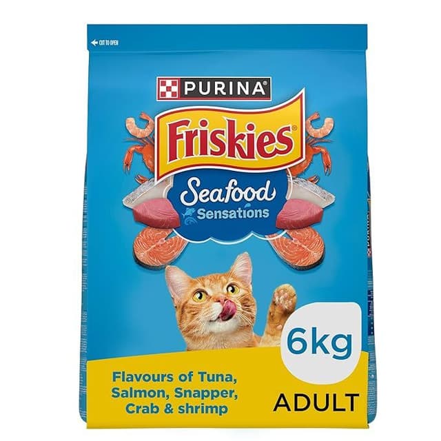 Purina Friskies Seafood Sensations Dry Cat Food, 6kg