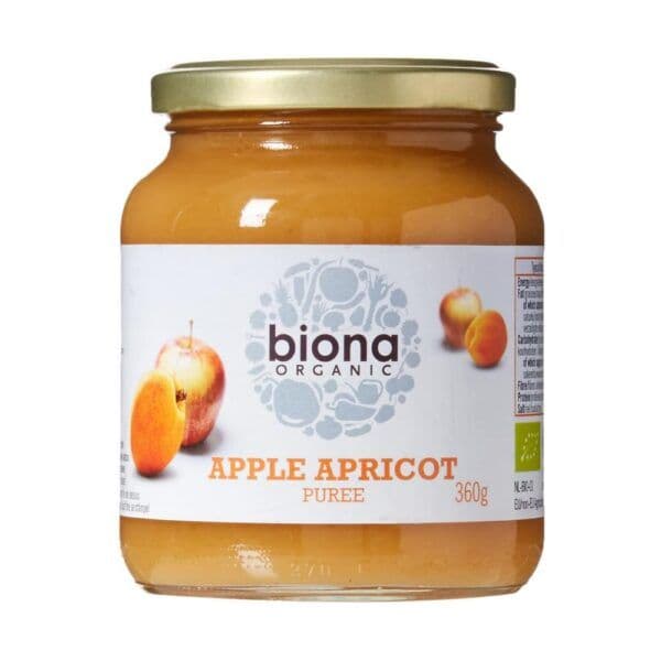 Biona Organic Apple & Apricot Puree No Added Sugar 350G