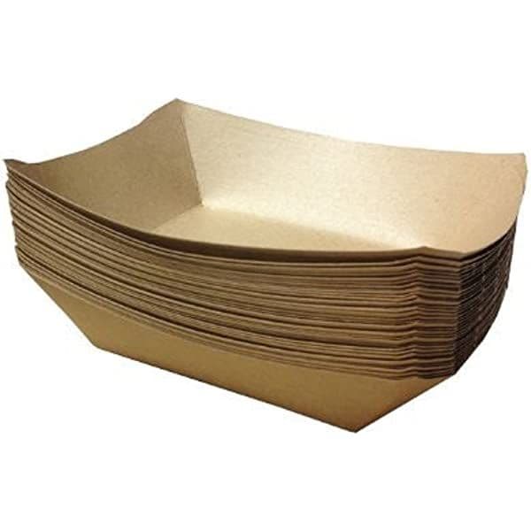 Green Track Wooden Trays, 9 Inch Boat, 10 Pieces