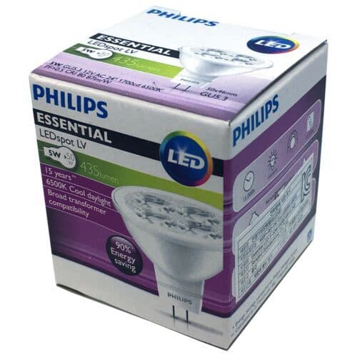 Philips 5W MR16 Essential LED 6500K Lamp Spotlight 12V Bulb