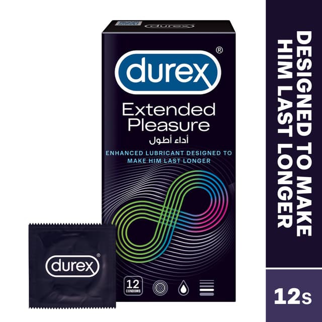 Durex Extended Pleasure Condoms for Men, Pack of 12