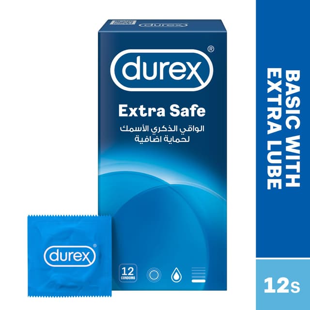 Durex Extra Safe Condoms for Men, Pack of 12