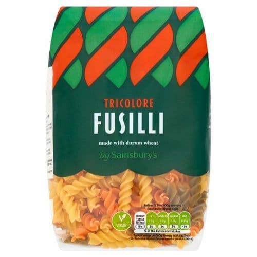 Sainsbury's Tricolore Fusilli Pasta, 500g