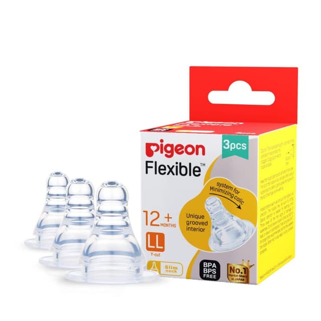Pigeon Silicone Nipple for 12+ Months - Large, 3 Pieces