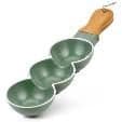 Nava Three Section Porcelain Nut Bowl with Bamboo Handle - Terrestrial, 41cm