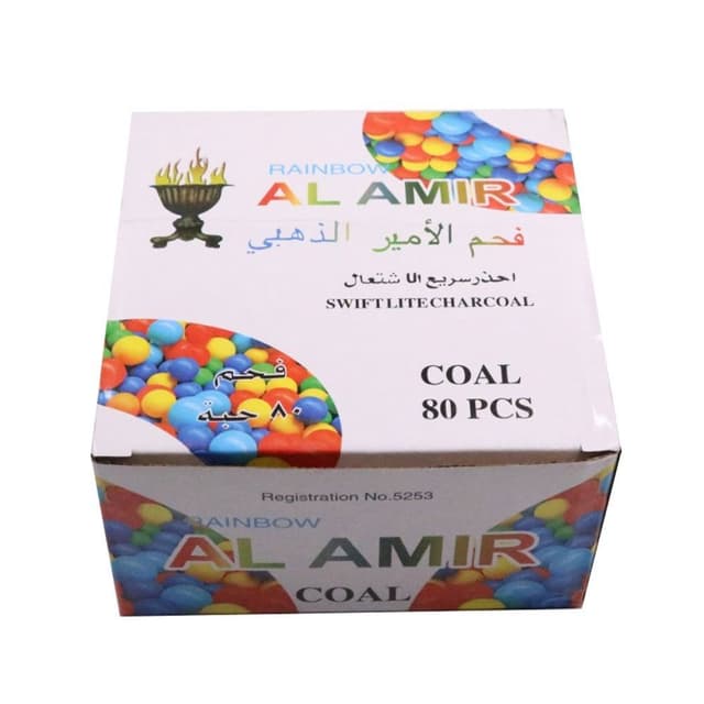 Al Amir Rainbow Charcoal, 8 Pieces