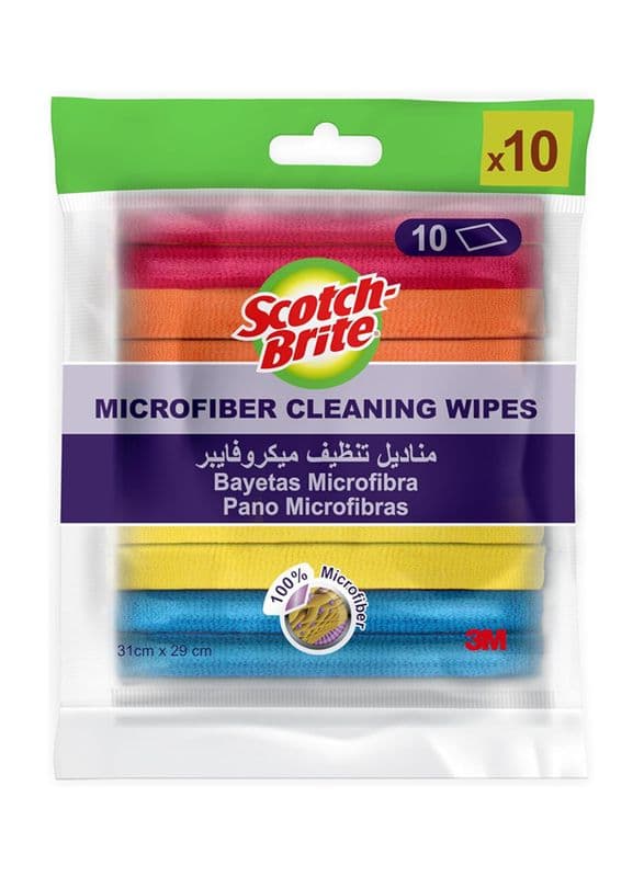 Scotch Brite Microfiber Cleaning Wipes, 10 Pieces