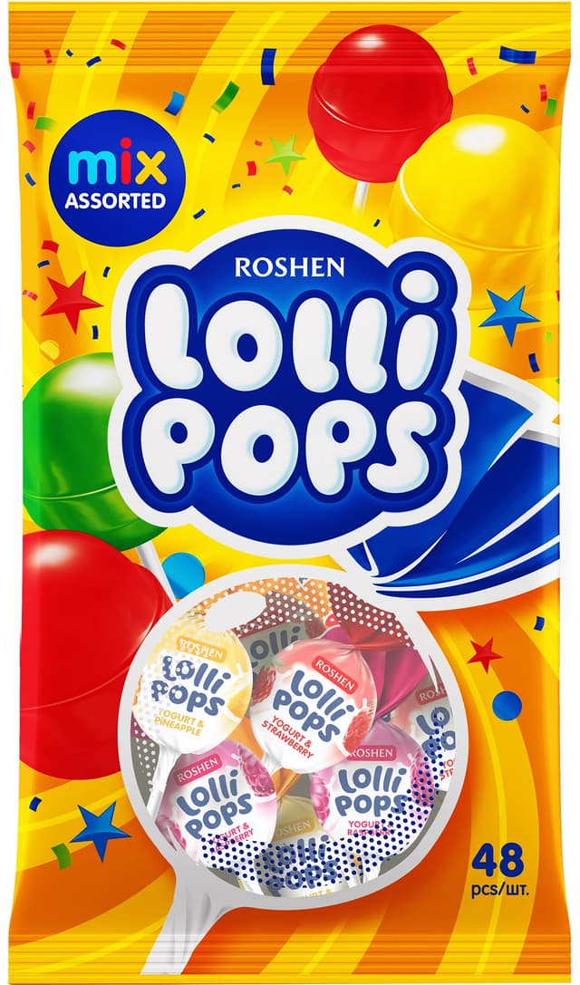 Roshen Yougurt Flavour Lollipops, 920g