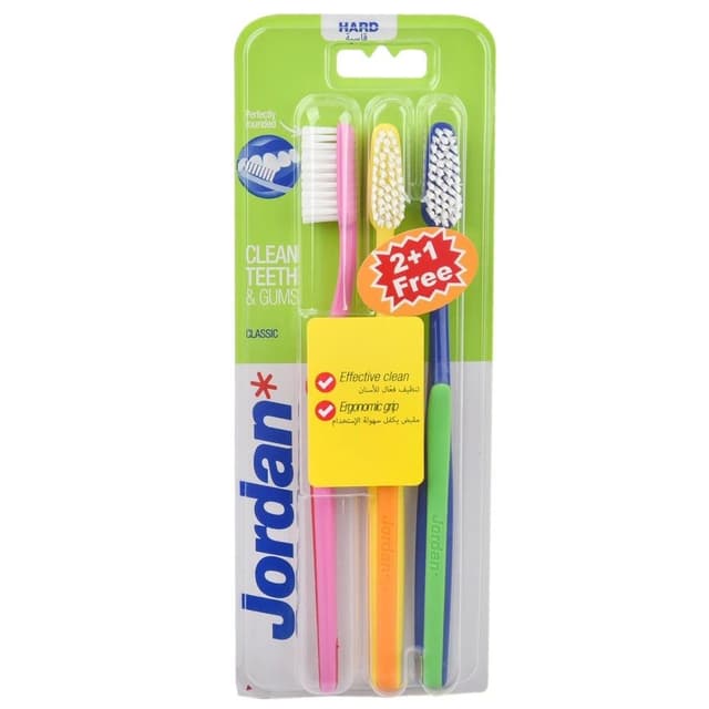 Jordan Classic Toothbrush - Hard 3Pieces