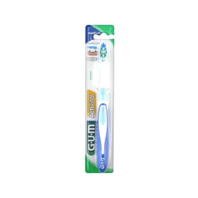 GUM Activital Blue Compact Medium Toothbrush, 1 Piece