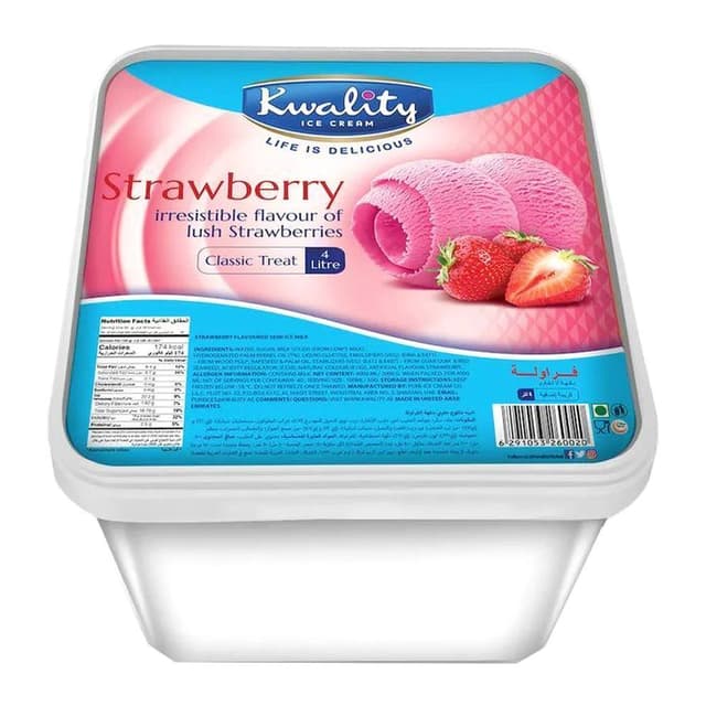 Kwality Strawberry Ice Cream 4L