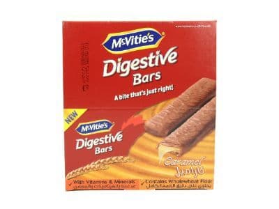Mcvitie's Digestive Bars Wheat Biscuits with Caramel Covered In Milk Chocolate Flavor, 24x30g
