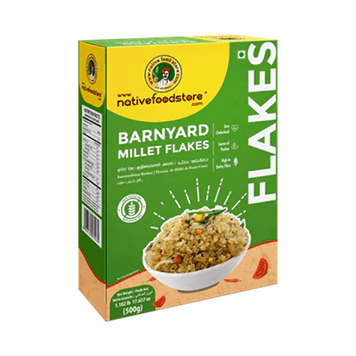 NATIVEFOOD MILLET FLAKES BARNYARD  KUTHIRAIVALI  500G
