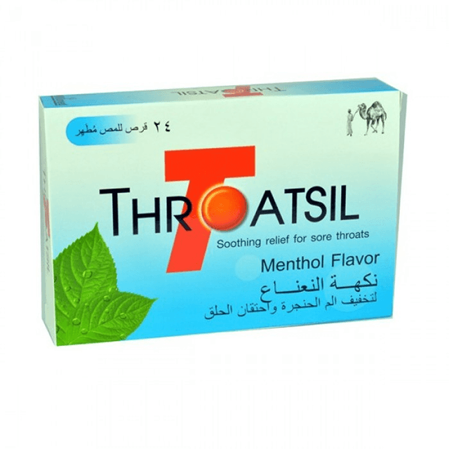 THROATSIL SORE THROATS MENTHOL FLAVOR 24S
