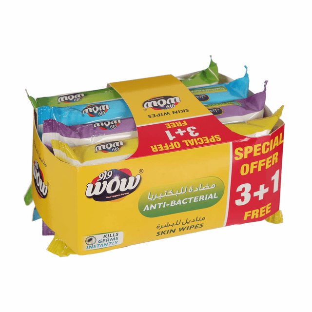 WOW ANTI BACTERIAL SKIN WIPES PROMO B3G1 10SX3+1