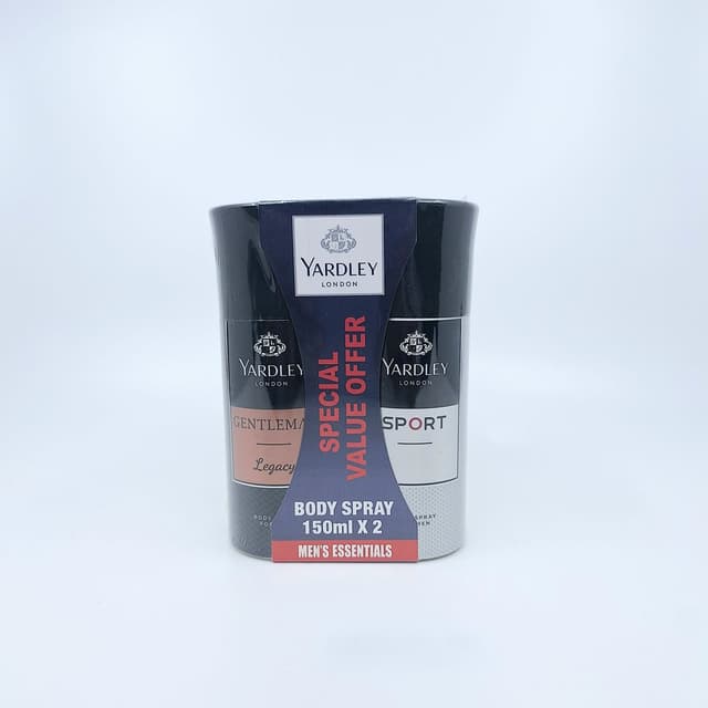 YARDLEY DEO SPRAY MEN ASSORTED PROMO 15% OFF 150MLX2