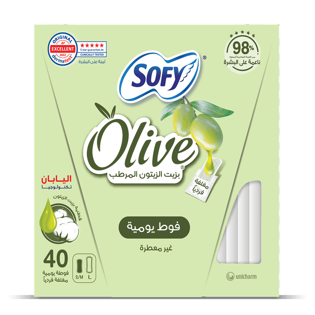 SOFY PANTY LINER OLIVE UNSCENTED 40S