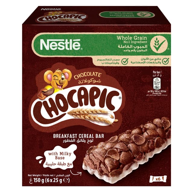 NESTLE CHOCAPIC CEREAL BAR CHOCOLATE 25GX6