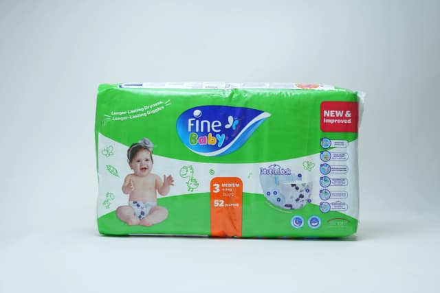 Fine Baby Diaper Jumbo Pack Medium 4-9Kg 52 pcs