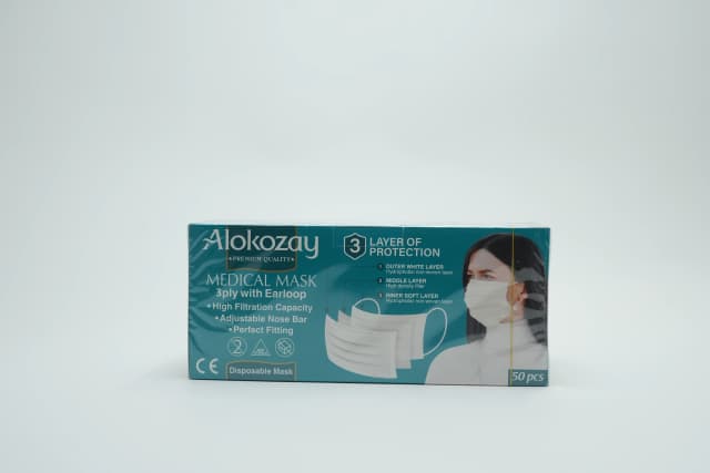 Alokozay White Face Mask 3P 50 pcs