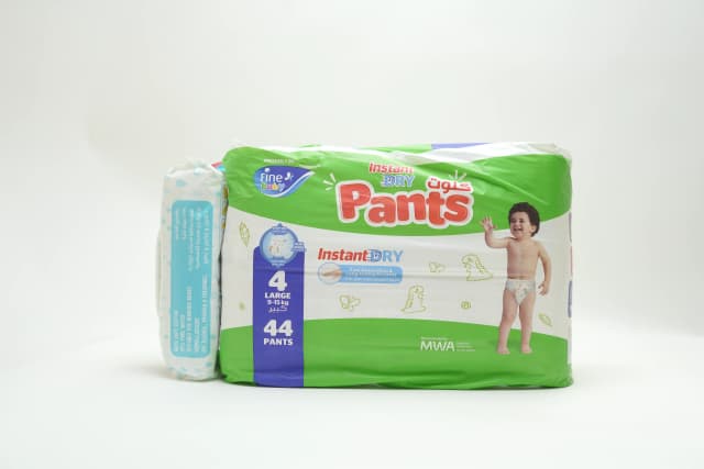Fine Baby Instant Dry Pants 4 Large 9-15Kg 44 pcs