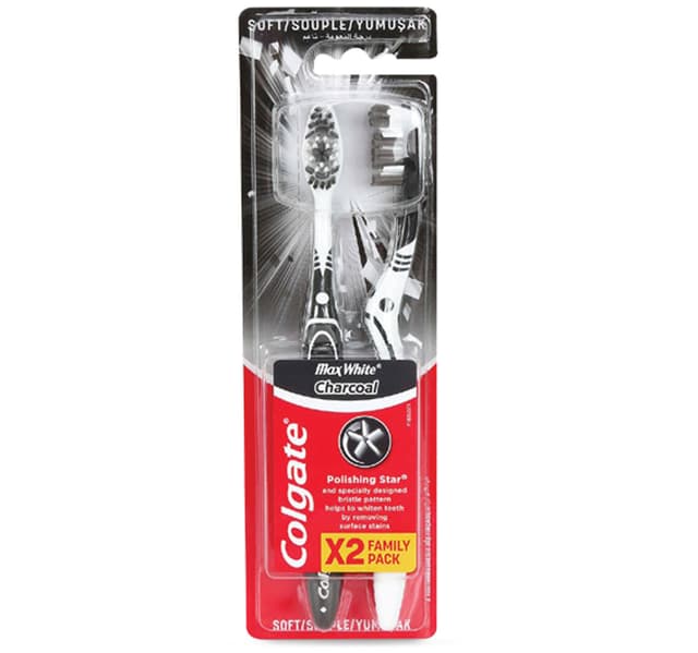 Colgate Max White Charcoal Soft Toothbrush 2 Pack