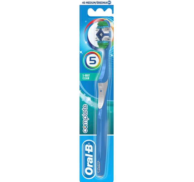 Oralb Complete 5 Way Clean Medium Manual Toothbrush Assorted Color 1 Pc