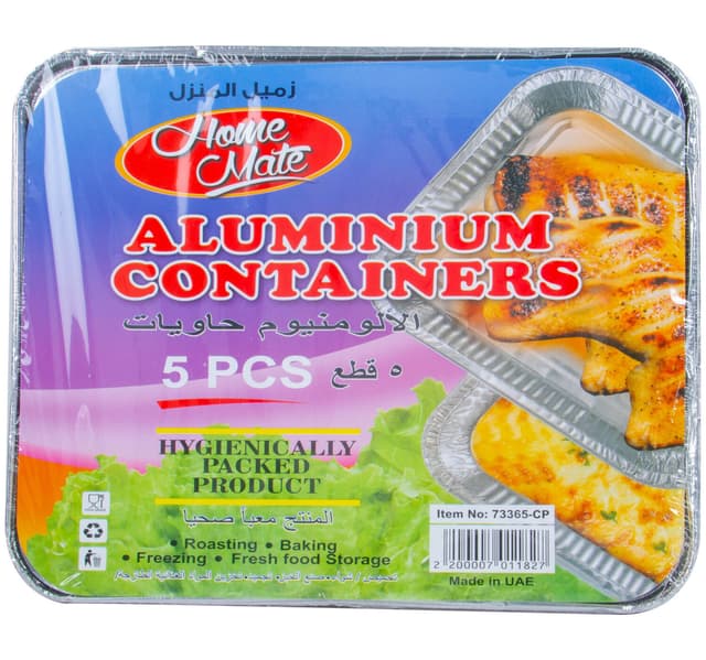 Home Mate Aluminium Containers 5 Pcs