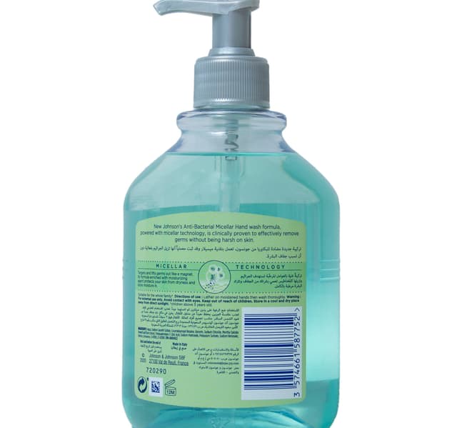 Johnsons Antibacterial Micellar Handwash Mint 500 Ml