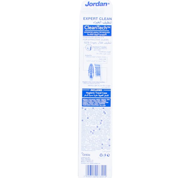 Jordan Expert Clean Medium Toothbrush Assorted Colors 1 Pc