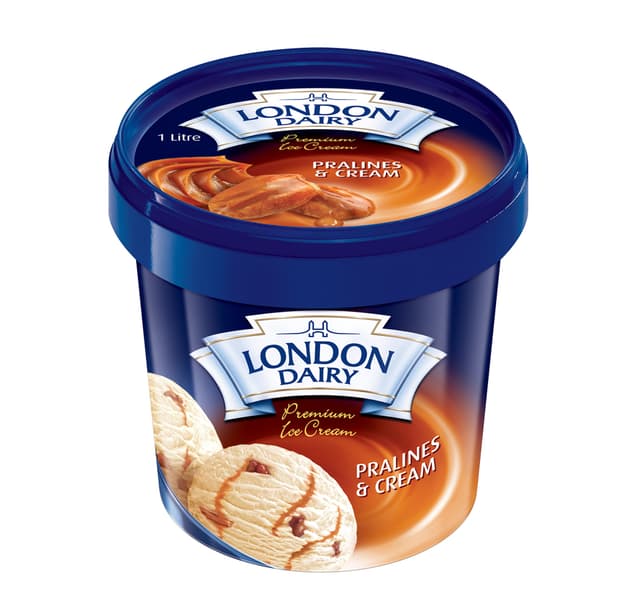 London Dairy Pralines Cream Ice Cream 1 Litre