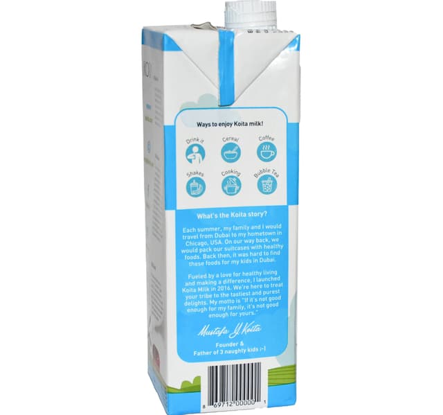 Koita Organic Whole Fat Milk 1 Litre