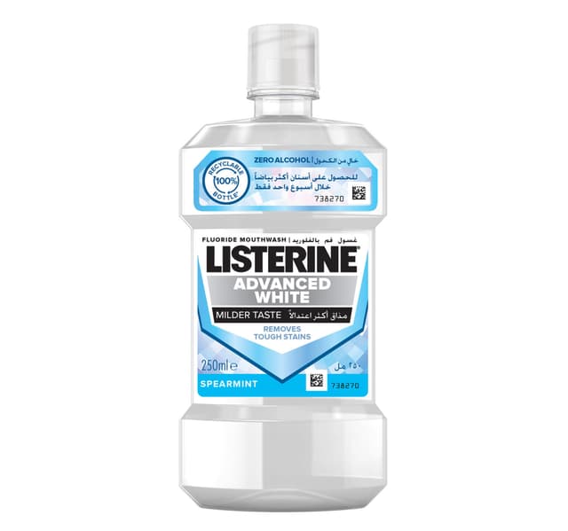 Listerine Advanced Zero Alcohol White Spearmint Mouthwash 250 Ml