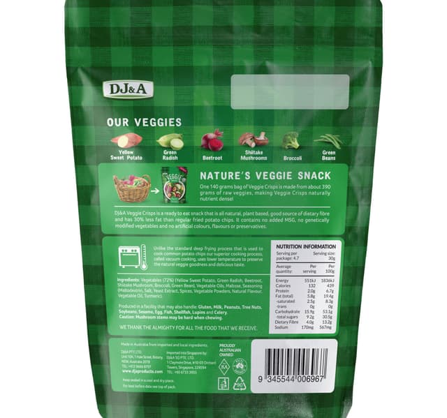 Dja Original Veggie Crisps 140 G