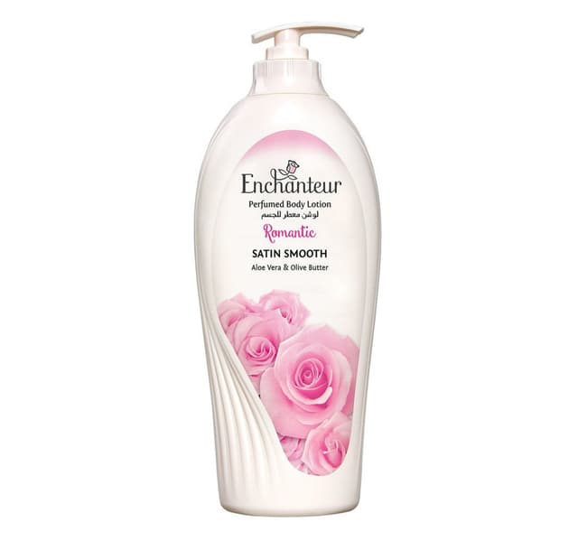 Enchanteur Satin Smooth Romantic Perfumed Body Lotion With Aloe Vera Olive Butter 750 Ml