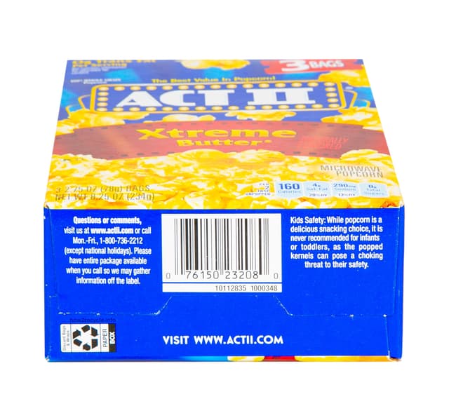 Act Ii Xtreme Butter Microwave Popcorn 234 G