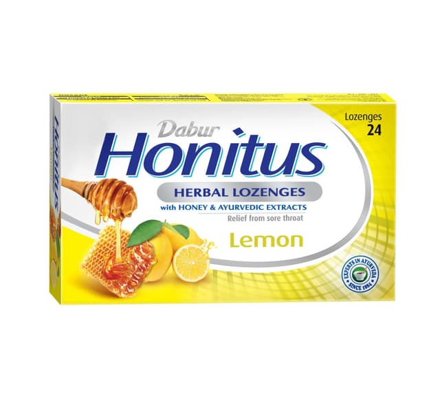 Dabur Honitus Herbal Lozenges with Lemon Flavor 24 pcs