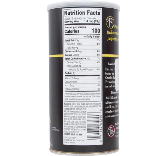 4c Plain Bread Crumbs 425 G
