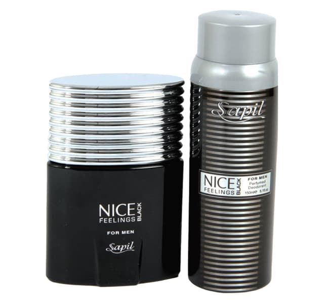 Sapil Nice Feeling Black Edt For Men 75 Ml Deodorant Spray 150 Ml