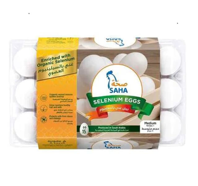 Saha Selenium White Eggs Medium 15 Pcs
