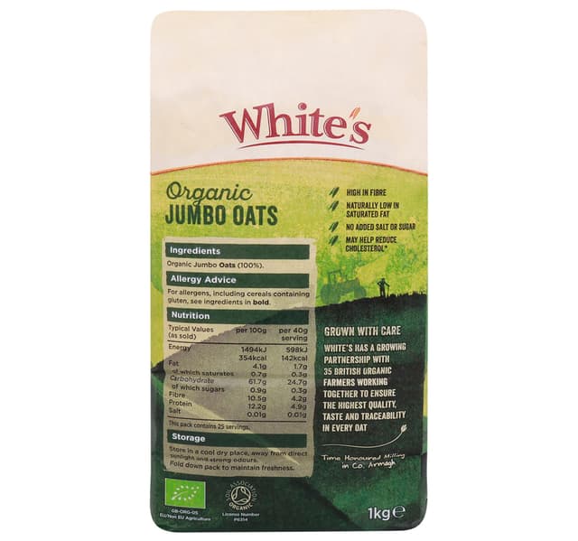 Whites Organic Jumbo Oats 1 Kg