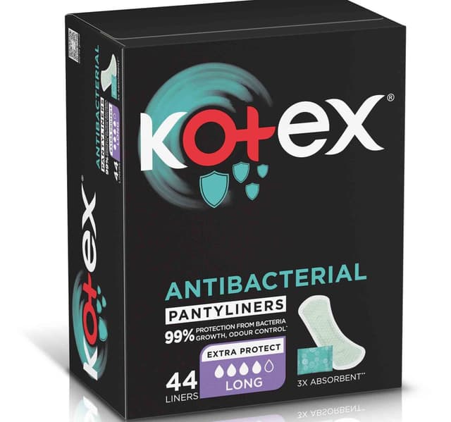 Kotex Antibacterial Panty Liners 99 Protection From Bacteria Growth Long