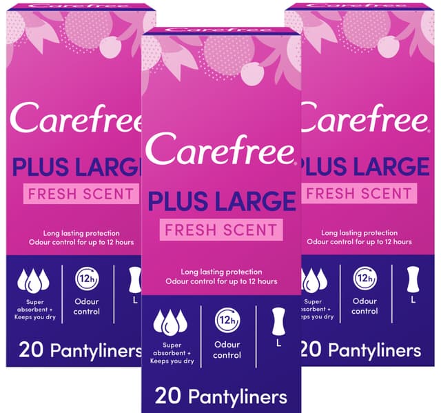 Carefree Panty Liners Plus Large Fresh Scent 20pcs 21