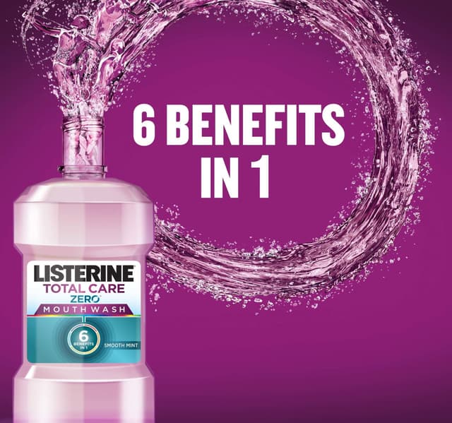 Listerine Mouthwash Total Care Zero Alcohol Smooth Mint 500 Ml