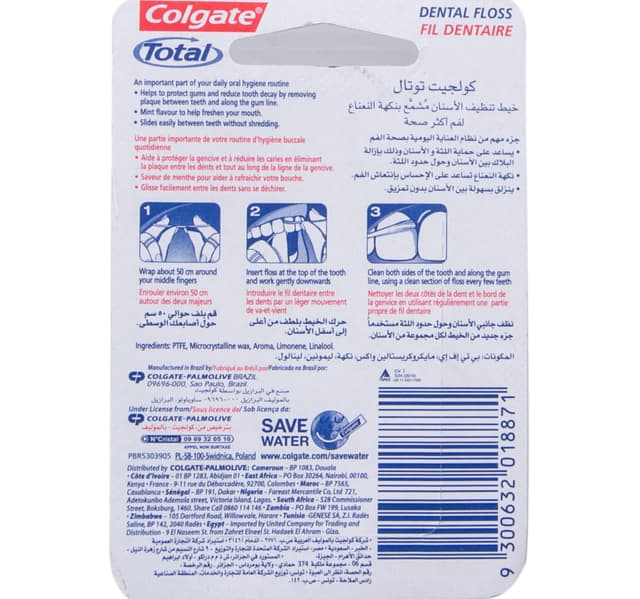 Colgate Mint Waxed Dental Floss 25m